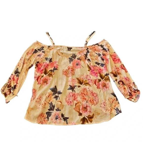 Torrid Cold Shoulder Blouse - Runway‎ Collection - Size 0/Large - Floral - Picture 3 of 5